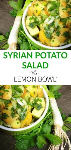 two bowls filled with lemon and parsley salad