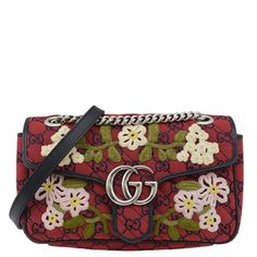 Item Details: Elevate Your Look With The Gucci Gg Marmont Small Floral Embroidered Monogram Crossbody Bag In Striking Red. It Is 52 Limited Edition. This Chic Accessory Combines Modern Design And Classic Luxury For A Standout Statement Piece. Series: Gg Marmont Small Floral Embroidered Style: Shoulder/Crossbody Bag Material: Matelasse Canvas Color: Red Made: Italy Code: 443497 Measurements: W 10" X D 3" X H 6" Sku: Dd18625 Accessories: Dust Bag, Shoulder Strap. Condition Detail: Very Good - This Item Is Gently Used And Has Light Signs Of Use On The Strap. Its Gold Color Hardware Is In Good Condition. The Interior Of The Bag Is In Clean Condition. This Bag Is Without Any Unpleasant Smell. Designer Shoulder Bag With Embroidered Logo, Luxury Leather Shoulder Bag With Embroidered Logo, Gucci Rectangular Bag With Embroidered Logo, Evening Bags With Embroidered Logo, Designer Red Embroidered Bag, Luxury Embroidered Logo Crossbody Bag, Luxury Embroidered Crossbody Bag, Gucci Designer Bag With Embroidered Logo, Designer Gucci Bag With Embroidered Logo