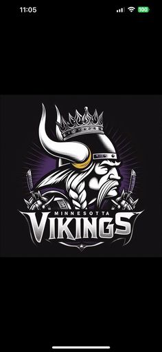 the minnesota viking's logo on an iphone screen, with text that reads minnesota vikings