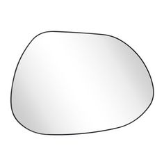 the side view mirror is shown in black and has an oval shape on it's left