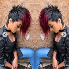 Reverse Mohawk, Pixie Mohawk, Short Hair Mohawk, Exotic Hair Color, Hairstyle For Short, Short Shaved Hairstyles, Natural Hair Short Cuts, Short Hair Images, Haute Hair