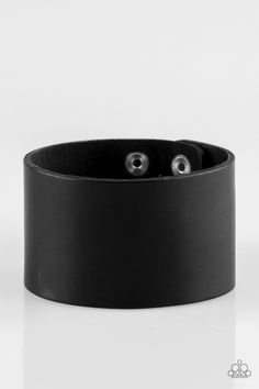 A thick black leather band wraps around the wrist for a bold urban look. Features an adjustable snap closure. Sold as one individual bracelet. Paparazzi Gifts, Snap Bracelets, Urban Looks, Black Bracelets, Paparazzi Accessories, Exclusive Jewelry, Cool Necklaces, Paparazzi Jewelry, Leather Band