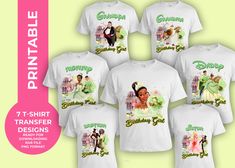 the princess and the frog t - shirt designs are available for purchase from printable