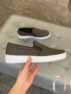 Womens Keaton Slip-On Logo Sneakers - Brown Shoes Sporty Brown Slip-ons With Rubber Sole, Brown Cushioned Slip-on Sneakers, Brown Low-top Slip-ons With Contrast Sole, Sporty Brown Slip-ons With Round Toe, Classic Slip-on Sneakers With Contrast Sole, Slip-on Sneakers With Stitched Sole And Round Toe, Sporty Slip-ons With Textured Sole And Round Toe, Flat Heel Slip-on Sneakers With Rubber Sole For Walking, Comfortable Closed Toe Slip-on Sneakers With Rubber Sole