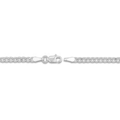 Stylish solid open curb links boldly join together to form this necklace, fashioned in 14K white gold. The 24-inch chain secures in place with a lobster clasp. White Gold Curb Chain Link Bracelet, White Gold Cuban Link Necklace With Figaro Chain, White Gold Cuban Link Necklace With Lobster Clasp, White Gold Cuban Link Necklace With Curb Chain, Sterling Silver White Curb Chain Necklace, Jared The Galleria Of Jewelry, Men's Necklace, Lobster Clasp, Mens Jewelry