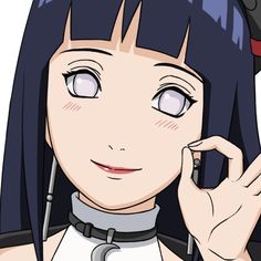 an anime character is talking on the phone and holding her hand up to her ear