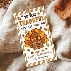 a thanksgiving card that says so very thank for all you do with a turkey on it