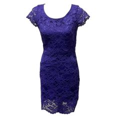 Loft Royal Purple Lace Overlay Midi Party Dress Women's Size 12 New! Brand New With Tags Attached Please See Pictures For Details All Measurements Are Laid Flat And Approximate Pit To Pit 20.5" Waist 16.5" Length 40" Purple Lace Mini Dress For Party, Purple Fitted Short Sleeve Dress, Fitted Purple Lace Dress, Lavender Knee-length Party Dress, Purple Sheath Dress For Night Out, Spring Purple Lace Dress, Purple Lace Dress For Spring, Elegant Purple Lace Mini Dress, Purple Sheath Mini Dress For Date Night