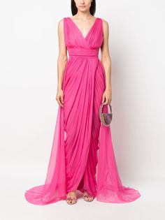 Gown Pink, Silk Tulle, Draped Skirt, Designer Drapes, Silk Gown, Alberta Ferretti, Exclusive Fashion, Evening Dresses Long, Pink Silk