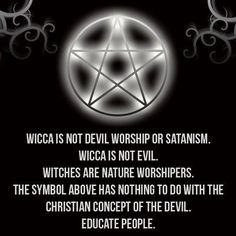 a pentagramil with the words wicca is not devil worship or satanism