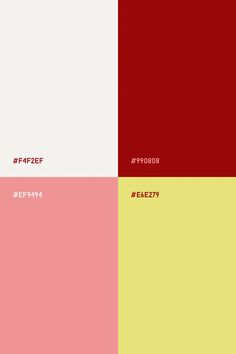 Off white, dark red, salmon red, pale yellow color palette Pink Yellow White Color Palettes, Red And Yellow Pallete, Yellow And Red Palette, Red Yellow White Color Palette, Color Palette Red And Yellow, Red Pink Colour Palette, Pink Red Yellow Color Palette, Red White Colour Palette, Red White Palette