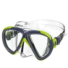 a pair of scuba goggles on a white background