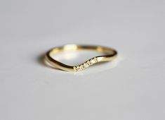 Yellow Gold Diamond Wedding Band, Three Diamond Ring, Gold Diamond Wedding Rings, Gold Diamond Wedding Band, Etsy Gold Ring, Gold Ring Stack, 18k Gold Ring, Diamond Wedding Band, 14k Gold Ring