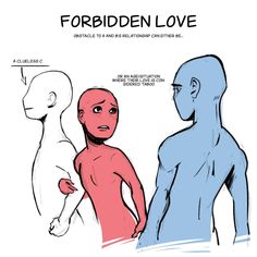 the concept art for forbidden love shows two human figures facing each other, and one standing in front of another