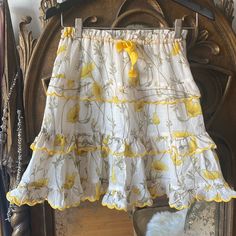 Zimmermann Jeanne Tiered Skirt. This Is Lined. *Lplease Read: Llisting As A Small, Note: This Is Kid Size 10. This Will Fit Adult Small/ Us Size 4. Yellow Gathered Skirt Bottoms, Yellow Ruffled Bohemian Skirt, Yellow Bohemian Ruffled Skirt, Bohemian Yellow Ruffled Skirt, Yellow Gathered Tiered Skirt, Yellow Tiered Skirt With Floral Print, Yellow Tiered Gathered Skirt, Yellow Bohemian Skirt With Ruffles, Yellow Ruffled Skirt For Summer