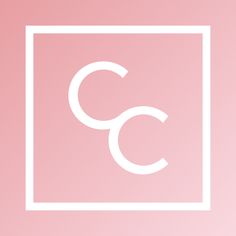 a pink and white square with the letter c in it's center is shown