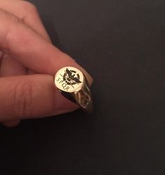 "Pinky ring, Crest Engraved ring, Initial Ring, Personalized Ring, gold letter ring, Engraved Signet ring with Round Seal- Best quality 14k Gold Plate or sterling silver also suitable for men and women, Diameter: 12 mm = 0.47\" Please note in the \"notes to seller\" at checkout. : * state your ring size * letter/ picture you want to engrave The product will arrive to you packed in gift box and padded envelope to maintain the product Our jewelry are water resistant and comes with 1 year warranty Tarnish Resistant Engraved Promise Ring, Symbolic 14k Stamped Promise Rings, Symbolic Tarnish Resistant Promise Ring, Gold Engraved Ring With Vs Clarity For Promise, Personalized Round Signet Ring For Promise, Personalized Symbolic Round Rings, Symbolic Personalized Round Rings, Personalized Symbolic Rings, Adjustable Promise Signet Ring