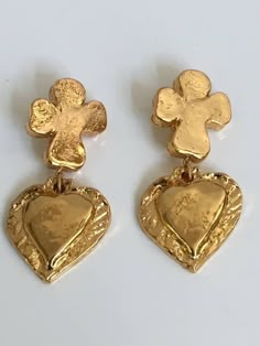 Christian Lacroix Jewelry, Kylie Francis, Cross Heart, Gold Clips, Christian Lacroix, Gold Cross