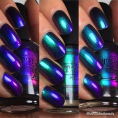 Peacock Inspired Nails, Peacock Nails Color, Peacock Blue Nails, Multichrome Nails, Peacock Nails, Nail Polish Swatches, Pretty Nail Polish, New Nail Polish, New Nail