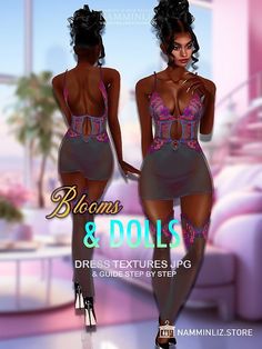 Floral elegance meets timeless charm where fashion blooms and dolls shine. Amazing Collection #denim  #imvu #secondlife #sims #inzoi #clothes #summer #fashion #game #doll #ai #woman Dress Texture, Shine Dress, Beauty Eyebrow, Couples Accessories, Doll Home, Clothes Summer, Hair Sale, Beauty Eyes, New Year Gifts