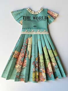 a dress made out of old world maps