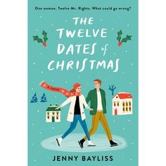 the twelve dates of christmas by jenny bayliss paperback book cover with two people walking