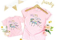 These cute and funny Unicorn shirts are adorable to wear with your little girl! Make Memories with Your Daughter in these matching Mother Daughter Unicorn Shirts. Unicorns are Magical and Sparkly, everything girls love! These Matching Shirts are perfect for you and your princess. These are both High End Shirts that are super soft and comfy. If you want quality, these are the shirt for you! Choose a beautiful Pink-White or Black tee. Design is done in a Professional Commercial Grade Heat Press Ho Mother And Daughter Shirts, First Day Of School Shirts, Unicorn Farts, Unicorn Shirts, 21st Birthday Shirts, Unicorn Mom, Daughter Shirts, Mommy And Me Shirts, Unicorn Tee