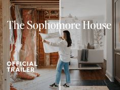 the sophnonore house official trailer features a woman in a white shirt and jeans