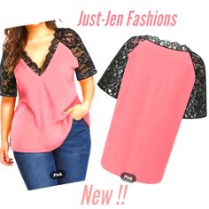 Get Ready To Make A Fashion Statement With Our Oversized Plus-Size Jacquard Contrast Lace Top For Women. Featuring A Beautiful Pink And Black Floral Pattern On Soft Woven Fabric, The Top Is Elegant, Stylish, And Perfect For Any Occasion. The Top Comes With Raglan Short Sleeves And A Unique Contrasting Lace Design That Adds A Touch Of Sophistication To Your Outfit. With An Oversized Fit, This Top Provides Comfort And Versatility, And You Can Wear It Casually Or Dress It Up To Impress. Available I Pink Lace V-neck Top, Pink V-neck Lace Top, Contrast Lace Top, Fall Tee Shirts, Plus Size Pink, Maroon Shorts, Black Floral Pattern, Red Boho, Marvel Women