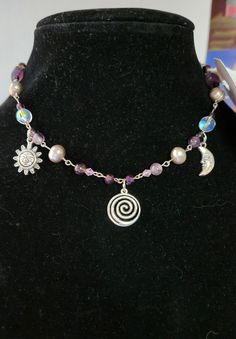 Add a touch of celestial magic to your style with our Whimsical Sun and Moon Beaded Crystal Necklace. It's perfect for casual wear or special occasions. Embrace enchantment and elevate your look effortlessly! Diy Hair Bows, Diy Hairstyles, Crystal Necklace, Crystal Beads, Freshwater Pearls, Hair Bows, Semi Precious, Moon, Glass Beads