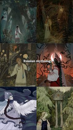 an image of russian mythology collage