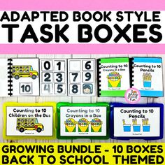 the back to school book style task boxes