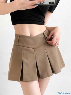 Orcajump - Academy-Style Sexy High-Waisted Mini Skirt with Anti-Exposure Design and Body-Hugging Fit Types Of Skirts, Pleated Skirt, Mini Skirt, Mini Skirts, High Waisted, Skirt, Design