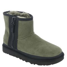 PRICES MAY VARY. Suede upper Functional zipper for easy on and off 17mm UGGplush wool lining 17mm UGGplush wool insole SugarSole EVA outsole Green Mini Uggs, Ugg Boots With Zipper, Green Ugg Boots, Grey Mini Ugg Boots, Mini Uggs Boots Taupe, Zippers Fashion, Amazon Associates, Classic Mini, Womens Uggs