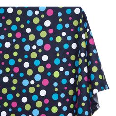 a black skirt with multicolored polka dots on it