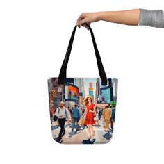 A trendy and spacious tote bag that's perfect for carrying all your essentials with style and comfort. Stay organized on the go and enjoy FREE SHIPPING to the US, Canada, EU, and UK. The artwork Dive into the vibrant energy of this artwork capturing the essence of New York City. Every brush stroke brings to life the bustling streets, radiant lights, and iconic skyscrapers. An artwork that encapsulates the city's unyielding spirit and dynamic atmosphere. The tote bag Our tote bag is crafted with