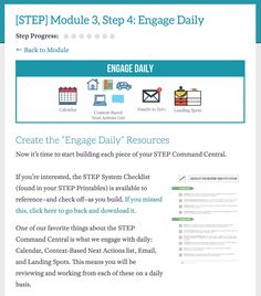 the engage daily website is displayed in blue and white