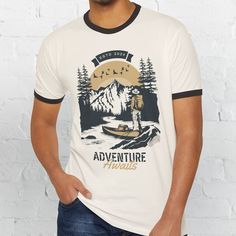 Outdoor T-Shirt, Adventure TShirt, Adventure Awaits Shirt, Mountain TShirt, Hiker TShirts, Nature Lover Shirt, Camping Gift, Outdoorsy Gift. Gear up for your next grand adventure with our Outdoor Adventure T-Shirt! Perfect for every nature lover, this tee captures the spirit of the wild with its vibrant mountain themed design. Whether you're planning a night out, a weekend camping trip or a long hike through rugged terrains, this t-shirt is your ideal companion. Made with high-quality materials, Outdoorsy Gifts, Weekend Camping Trip, Adventure Seeker, Mountain Tshirt, Adventure Shirt, Adventure Gear, Outdoor Enthusiast, Outdoor Gift, Camping Gifts