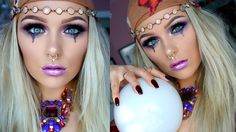 Fortune Teller Halloween, Carnaval Make-up, Halloweenský Makeup, Halloween Make-up Looks, Blue Smokey Eye, Creepy Halloween Makeup, Cute Halloween Makeup