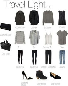 Packing light. Is this still packing light if you only go away for the weekend? Travel Capsule, Clothes And Shoes, Mode Casual, Minimalist Wardrobe, Travel Wardrobe, Packing Light, Travel Light, Looks Style, Mode Inspiration