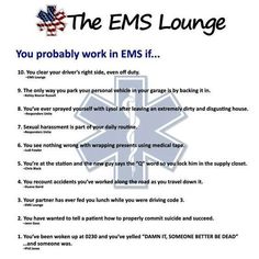 an ems poster with the words you probably work in ems if