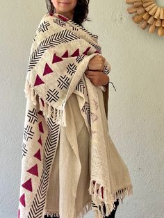 Handwoven 100% Cotton Shawl Ceremony Robe Lounge Wear - Etsy Bohemian Woven Cotton Scarves, Handwoven Cotton Bohemian Shawl, Beige Bohemian Cotton Shawl, Bohemian Cotton Handloom Shawl, Bohemian Cotton Handloom Scarves, Bohemian Cotton Shawl With Woven Motifs, Bohemian Beige Cotton Scarf, Beige Bohemian Cotton Scarf, Bohemian Cotton Shawl Poncho