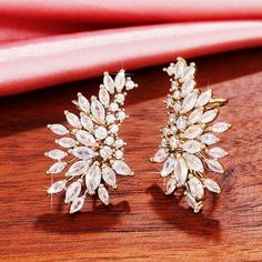 MODEL NUMBER: E2219Material: Brass, Cubic ZirconiaWeight: About 7.4gCONDITION: 100% Brand-new excellent craftPACKAGE CONTENT: 1 pair of earrings, opp bag Ear Earrings, Hot Jewelry, Custom Size Dresses, Rose Gold Color, Fabric Swatches, Luxury Women, Fashion Fashion, Graduation Gifts, Statement Earrings