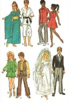 children's and girls'clothing sewing patterns from the 1960s, including dresses and jackets