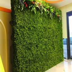 4 Pack Green Artificial Faux Foliage Wall Mat Panel Hedge Garden, Boxwood Hedge Wall, Vertikal Garden, Artificial Grass Wall, Fern Flower, Boxwood Hedge, Kota Tangerang, Artificial Boxwood, Vertical Gardens