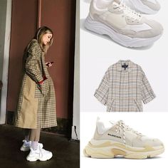 Fab looks to emulate! #HighEnd V #HighStreet   #Zara Flowing Check Coat https://bit.ly/2qrjMYE  #Topshop Ciara Chunky Trainers http://tidd.ly/69827858  #Balenciaga Triple S leather and suede #sneakers https://bit.ly/2JEgWYX (click/copy links to shop)   For more 🛒 and #styleinspiration SHOP THE SPRING SUMMER #2018 LOOK NOW at www.morwennauk.net #TOPSHOP #BALENCIAGA #TOPSHOPSTYLE #BURBERRY #shopthelook #MyShopStyle Balenciaga Triple S Pink, Balenciaga Trainers, Check Coat, Chunky Trainers, Wardrobe Update, Balenciaga Triple S, Suede Sneakers, Sport Socks, Balenciaga