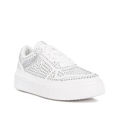 London Rag-Eloise Platform Sneaker Touch up an every day look with the Eloise sneaker from London Rag. This platformed pair sports rhinestone detailing and extra dash of sparkle, catching the eye with each step. Streetwear Lace-up Sneakers With Rhinestone Rivets, Casual Lace-up Platform Sneakers With Rhinestones, Trendy Low-top Sneakers With Rhinestones, Trendy Low-top Rhinestone Sneakers, Trendy Rhinestone Low-top Sneakers, Casual Low-top Sneakers With Rhinestones, White Synthetic Sneakers With Bling, Sporty Low-top Sneakers With Rhinestones, Sporty Low-top Rhinestone Sneakers