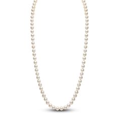 Eye-catching lustrous freshwater cultured pearls nestle one another along the length of this glamorous women's necklace. 18K White Gold Freshwater cultured pearls The 24-inch necklace secures in place with a capsule clasp. From the Yoko London collection Classic Akoya Pearl Necklaces For Anniversary, Formal Akoya Pearl Necklace With High Luster, Luxury High Luster Akoya Pearl Necklace, Formal High Luster Akoya Pearl Necklace, Pearl White Akoya Pearl Necklace With High Luster, Formal Single Strand Akoya Pearl Necklace, Formal Pearl Necklace With High Luster, Formal High Luster Pearl Necklaces, Pearl White Single Strand Akoya Pearl Necklace