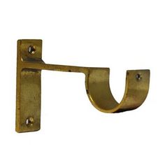 an old brass metal hook on a white background