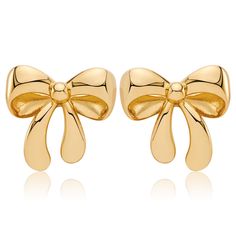 PRICES MAY VARY. Gold Bow Earrings: Dainty and chic, our Gold Bowknot Earrings feature delicate knots with a minimalist silhouette. Wear yours to bring a touch of understated glamour to your favorite ensemble makes you shine in the crowd and show your charm. Size: 0.98*0.94 '' ; weight: 0.13oz Chunky Bow Stud Earrings: These gold earrings are comfortable to wear all day long, thanks to their lightweight design, and they're easy to dress up or down. Any-Occasion Accessory: Delicate and surprise g Big Earrings Gold, Simple Bow, Understated Glamour, Gold Tie, Minimalist Silhouette, Earrings Trendy, Bow Jewelry, Classic Earrings, Silver Bow